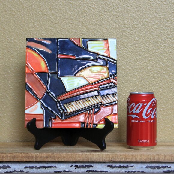 Abstract Cubist Piano 7.75" x 7.75" Tile Wall Art - Picture 2 of 7